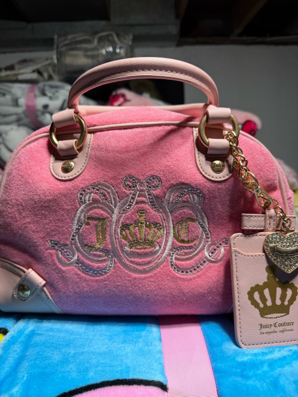 Juicy Couture Lover’s Club Bowler in Pink Lemonade NWOT